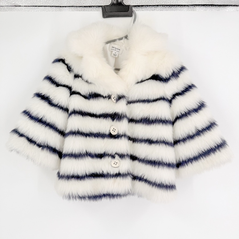 Janie and Jack Blue and White Striped Cape